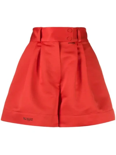 Styland Wide Tailored Shorts In Red