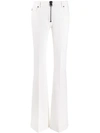 Tom Ford Maxi Zip Flared Trousers In White