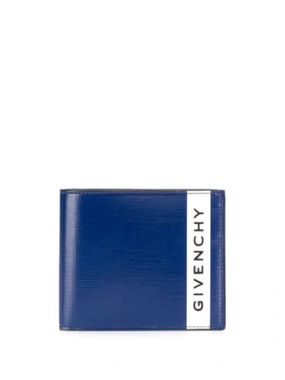 Givenchy Coated Band Bi-fold Wallet In Blue