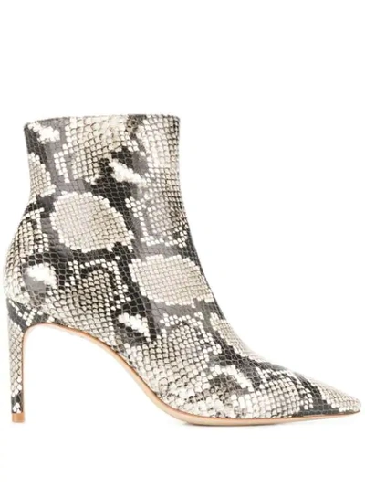 Sophia Webster Rizzo Python Print Ankle Boots In Black/white
