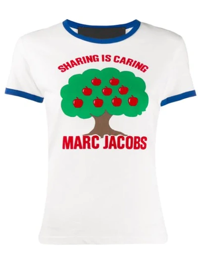 Marc Jacobs Ringer Tree Print T-shirt In White