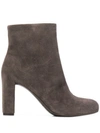 Del Carlo Chunky Heel Ankle Boots In Grey