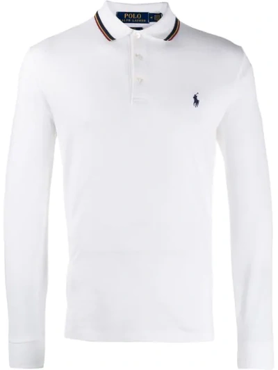 Polo Ralph Lauren Long Sleeve Polo Shirt In White