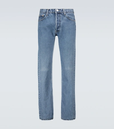 Balenciaga Recycled Slip Patch Jeans In Blue