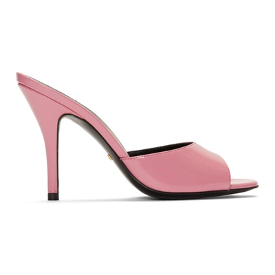 Gucci Pink Slide Heeled Sandals In 5927 Pink