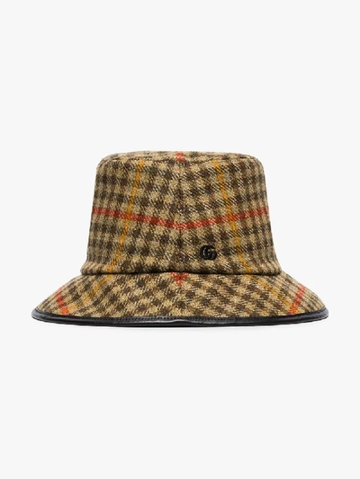 Gucci Brown Check Wool Bucket Hat