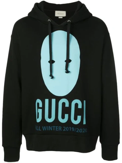 Gucci Manifesto Printed Hoodie In Black