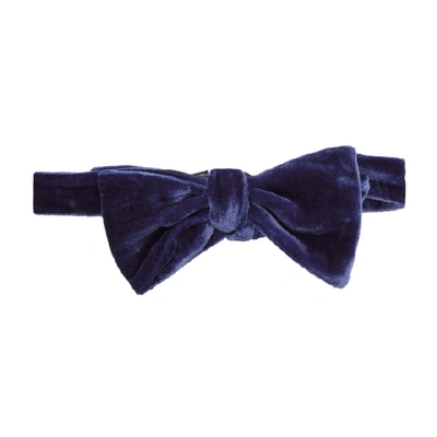 Paul Smith Blue Velvet Bow Tie In 45blue
