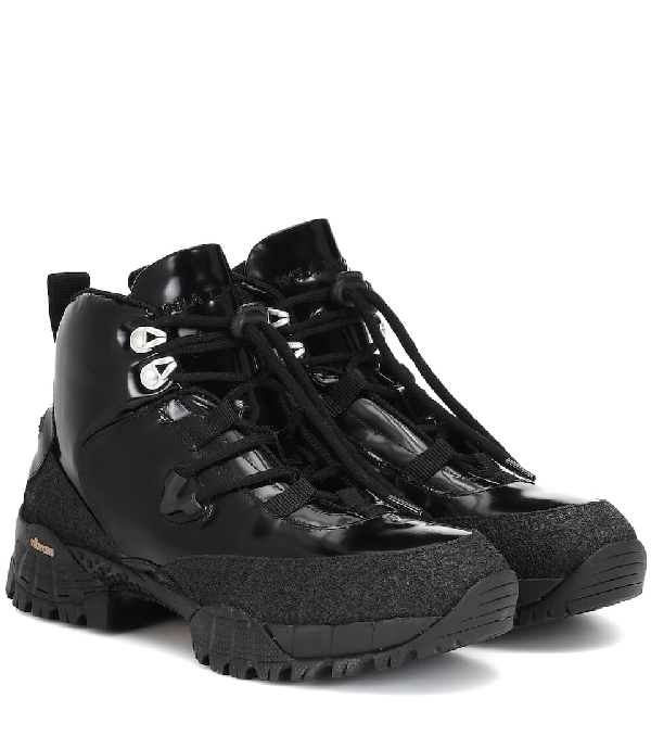 patent leather hiking boots