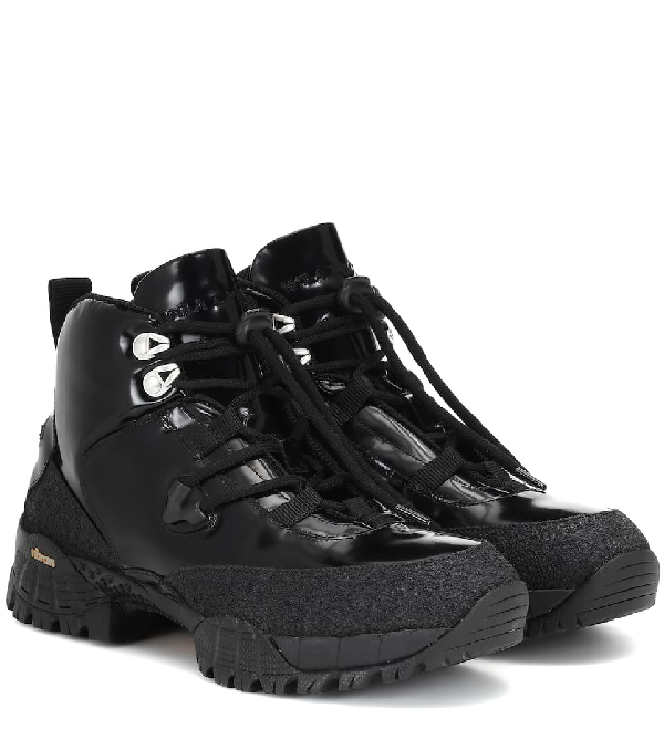 Alyx Patent Leather Hiking Boots In Black ModeSens