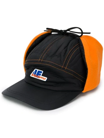 Ader Error Colour Block Baseball Cap In Orange And Black