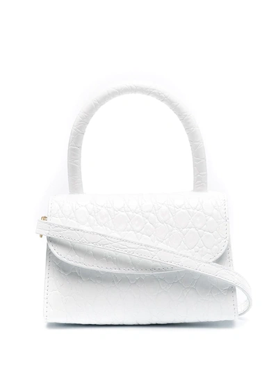 By Far Crocodile-effect Leather Mini Bag In White