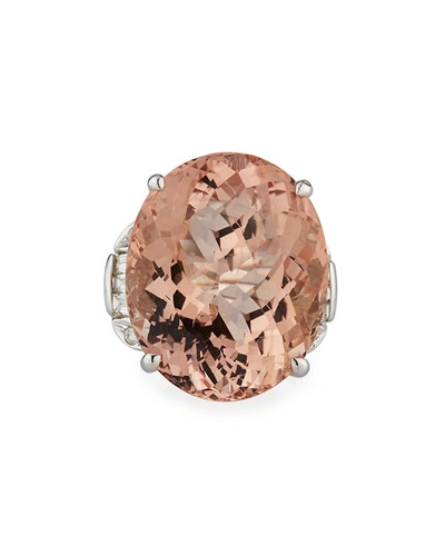 Alexander Laut Platinum Morganite Ring W/ Mixed-cut Diamonds