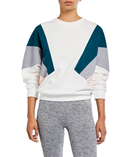 Aurum Sensation Colorblock Sweatshirt In Cream