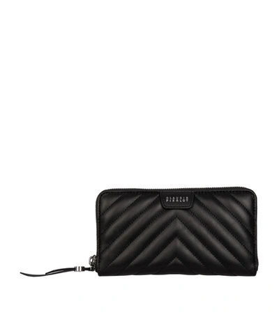 Claudie Pierlot Angie Quilted Leather Wallet In Black