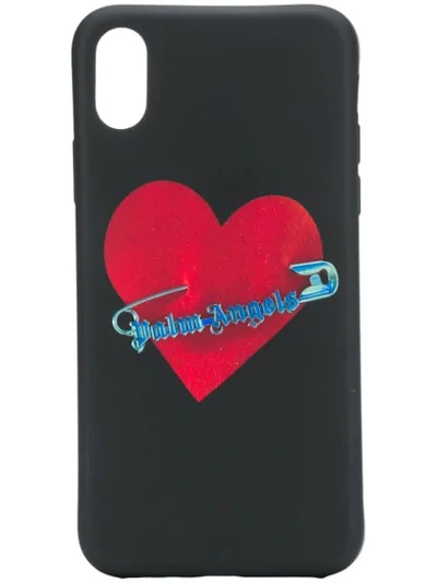 Palm Angels Pin My Heart Silicone Iphone X Case In Black