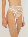 Myla Columbia Road Floral-embroidered Mesh Suspender Belt In White