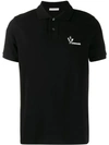 Moncler Logo Regular Fit Pique Polo Shirt In Black