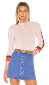 Free People Switch It Up Crochet-trim Thermal Top In Pink