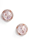 Kate Spade That Sparkle Large Pave Stud Earrings In Clear/ Rose