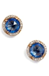 Kate Spade That Sparkle Large Pave Stud Earrings In Aquamarine