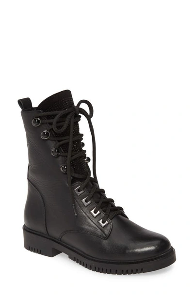Sheridan Mia Manner Combat Boot In Black Leather