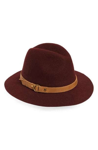 Frye Harness Tall Crown Wool Fedora In Mulberry