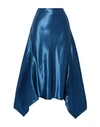 Sies Marjan Darby Asymmetric Satin Midi Skirt In Air Force Blue