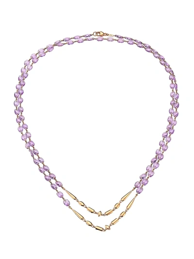 Etho Maria Women's 18k Rose Gold & Amethyst Beaded Double-strand Long Necklace