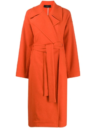 Maison Flaneur Oversized Cashmere Coat In Orange