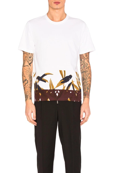 Marni Printed Tee In White. In Yellow & Blue Navy