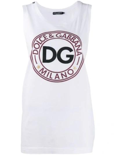 Dolce & Gabbana Relaxed-fit Logo Tank Top In White