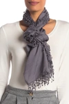 La Fiorentina Wool Silk Blend Scarf In Grey