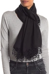 La Fiorentina Wool Silk Blend Scarf In Black