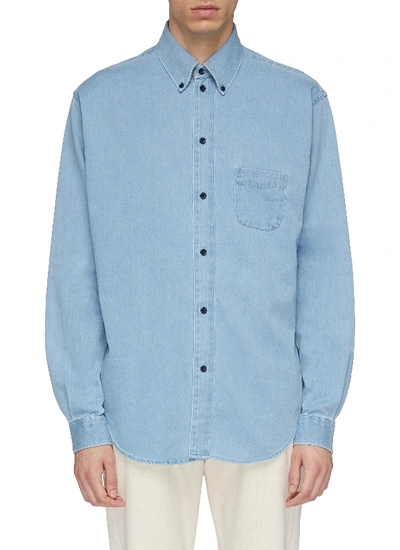 Acne Studios Button-down Collar Cotton-chambray Shirt In Blue