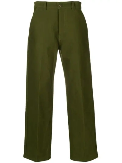 Ami Alexandre Mattiussi Wide Fit Trousers In Green