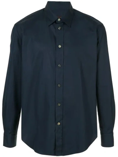 Caban Plain Relaxed-fit Shirt In Blue