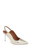Malone Souliers Marion Pump In Gold Leather/ Silver