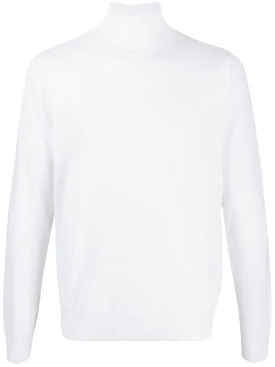 Canali Merino Wool Jumper In White