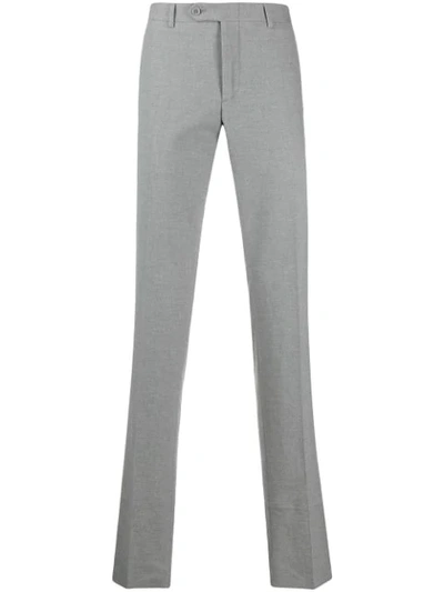 Canali Straight Leg Tailored Trousers In Grey