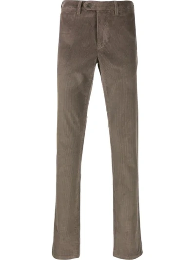 Canali Straight Leg Corduroy Chinos In Brown