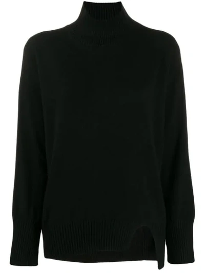 Antonelli Knitted Long Sleeved Jumper In Black
