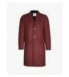 Sandro Apollo Single-breasted Wool-blend Coat In Bordeaux
