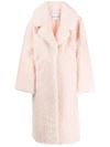 Stand Studio Clara Light Pink Faux Shearling Coat