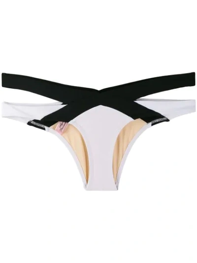 Agent Provocateur Mazzy Monochrome Cut-out Bikini Briefs In White