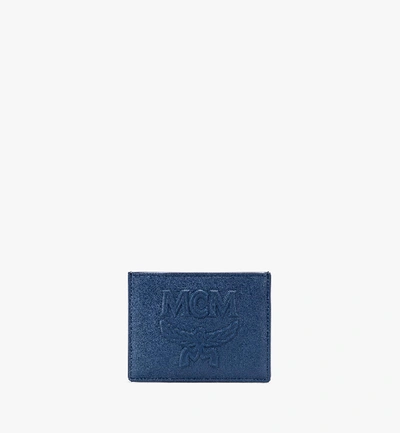 Mcm Coburg Injection Embossed Leather Card Case In Vs