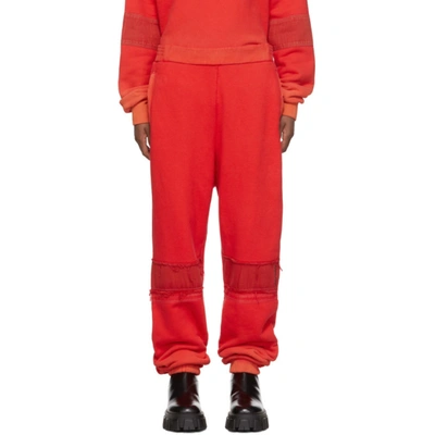 Ambush Bleach-patchwork Track Pants In Orange