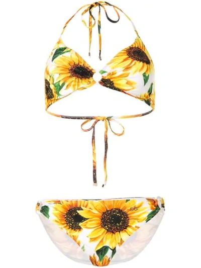 Dolce & Gabbana Sunflower Bikini In Yellow