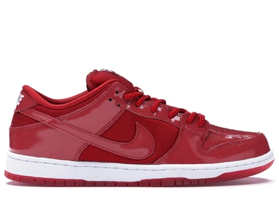 Pre-owned Nike  Dunk Sb Low Red Patent Leather In Varsity Red/white-varsity Red