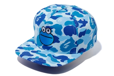Pre-owned Bape  X Sesame Street Abc Camo Cookie Monster Snap Back Cap Blue